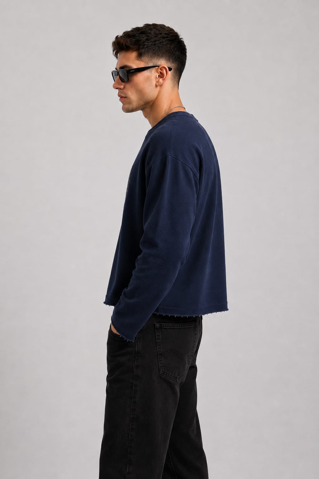 Waffle Tee(Blue)
